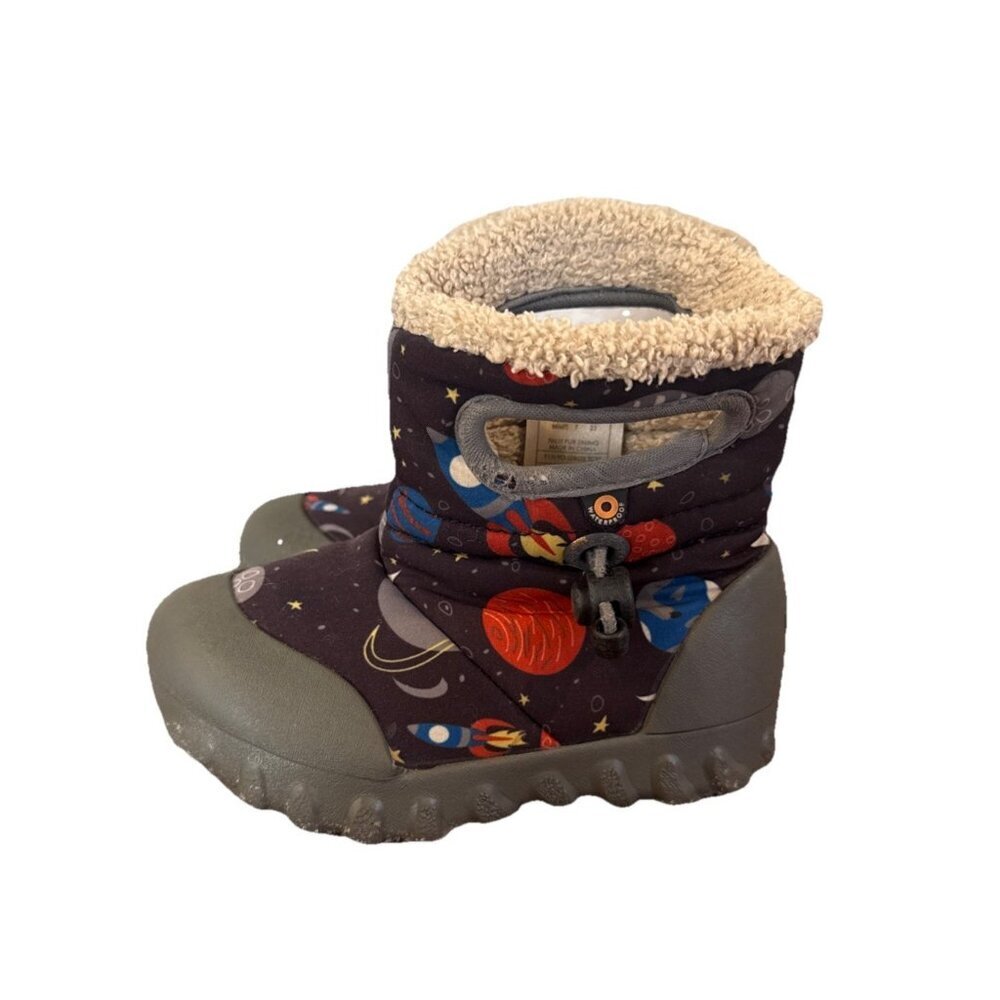 Bogs Boots Rebound B-MOC Snow Adventure Size 7 Toddler Space Moon Planets Rocket